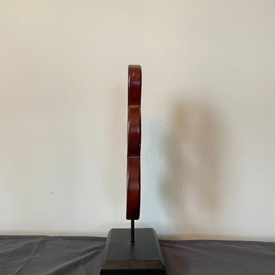 Wooden Connected Circles Statue in a Base