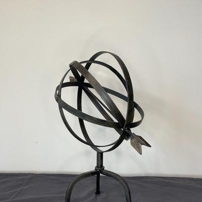 Black Metal Open Sphere with Arrow