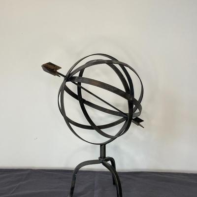 Black Metal Open Sphere with Arrow
