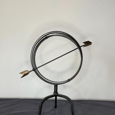 Black Metal Open Sphere with Arrow