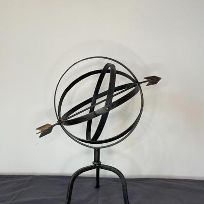 Black Metal Open Sphere with Arrow