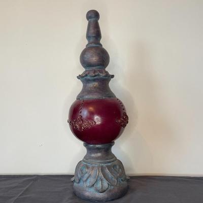 Red And Metallic Finish Decorative Item