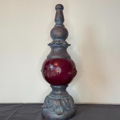 Red And Metallic Finish Decorative Item