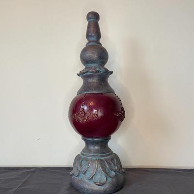 Red And Metallic Finish Decorative Item