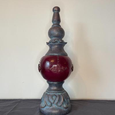 Red And Metallic Finish Decorative Item