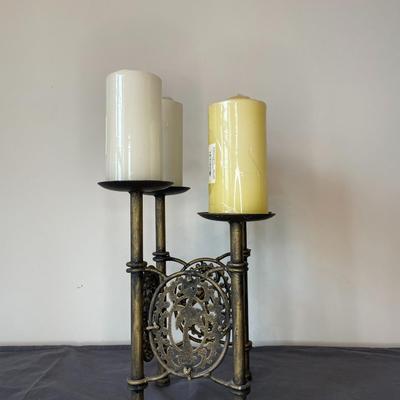 Metal Fireplace Candelabra Candle Holders With Rustic Finish