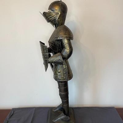 Metal Medieval Knight Statue.