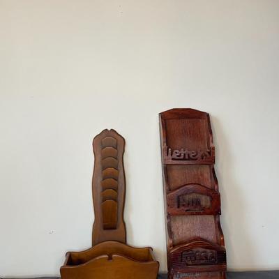 Hand Carved Letter/ Mail/ Bil Organizers