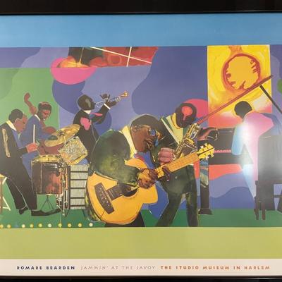 Romare Bearden Jazz Jammin at the Savoy Museum Framed Art