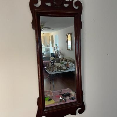 Wooden Ornate Mirror.