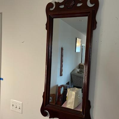 Wooden Ornate Mirror.
