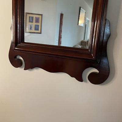 Wooden Ornate Mirror.