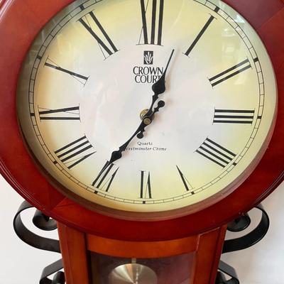 Crown Court Quartz Westminster Chime Wall Clock