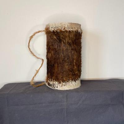 Vintage African Real Fur Covered Drum