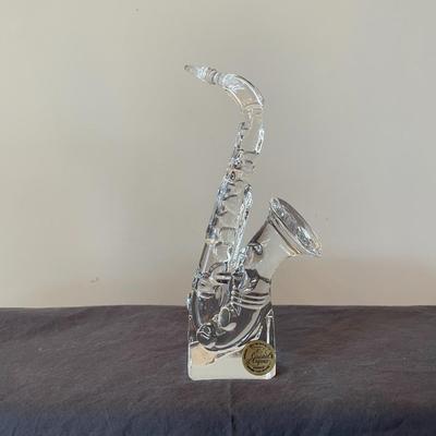 Vintage Crystal Darques Crystal Saxophone Figurine