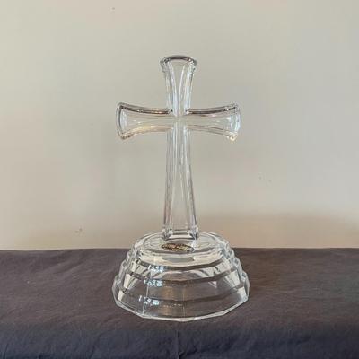 Vintage DePlomb Clear Lead Crystal Cross