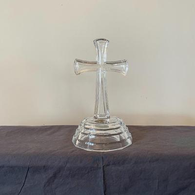 Vintage DePlomb Clear Lead Crystal Cross