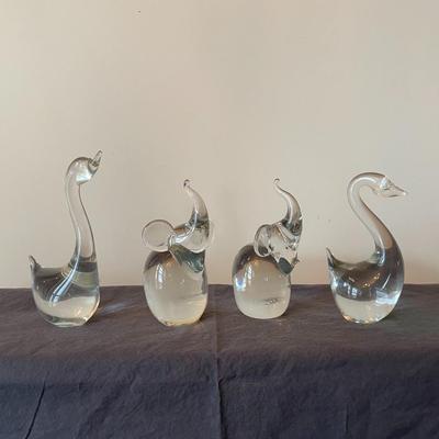 Assorted Small Crystal Glass Animal Figurines.