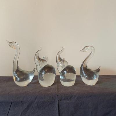 Assorted Small Crystal Glass Animal Figurines.