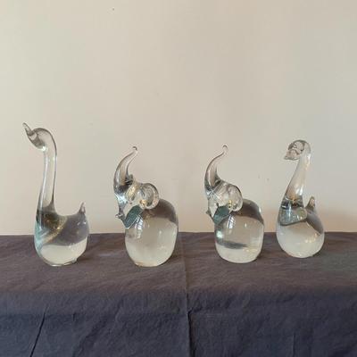 Assorted Small Crystal Glass Animal Figurines.