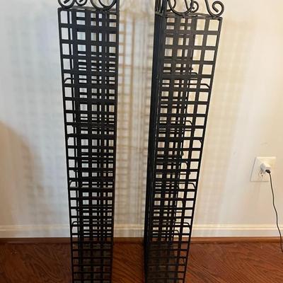 Set of 2 Black Iron Storage Racks.