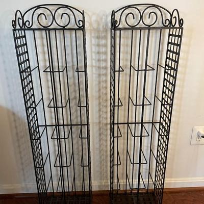 Set of 2 Black Iron Storage Racks.