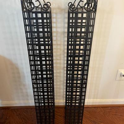 Set of 2 Black Iron Storage Racks.