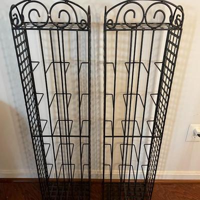 Set of 2 Black Iron Storage Racks.