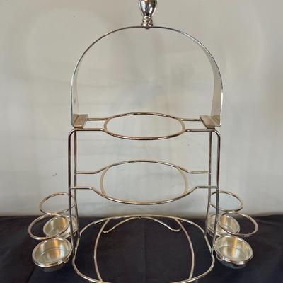 Silver Chafing 3 Tier Dish Holder