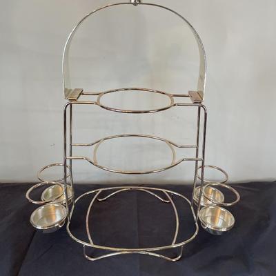 Silver Chafing 3 Tier Dish Holder