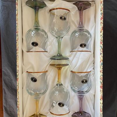 Cristalleria Fratelli Fumo Hand Decorated Italian Drinkware Set
