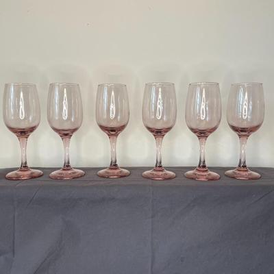 Vintage Pink Libby Wine Glasses