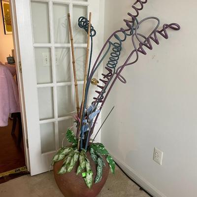 Large Decorative Artificial Flower and Vase