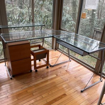 Glass & Metal Desk (S-MG)