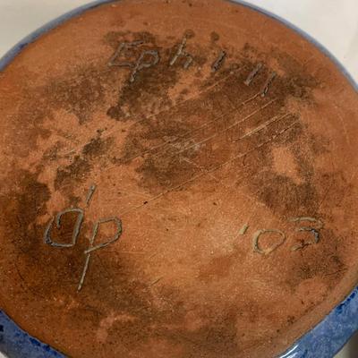 Blue Hued Signed Handmade Pottery (K-HS)