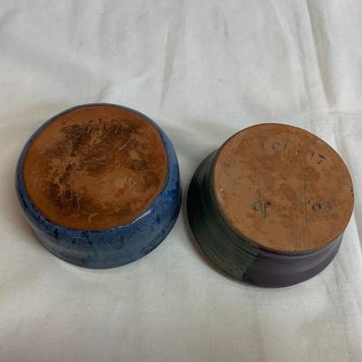 Blue Hued Signed Handmade Pottery (K-HS)
