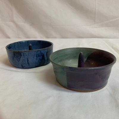 Blue Hued Signed Handmade Pottery (K-HS)