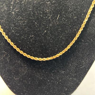 14K Gold 29” Rope Chain Necklace (ST-BB)