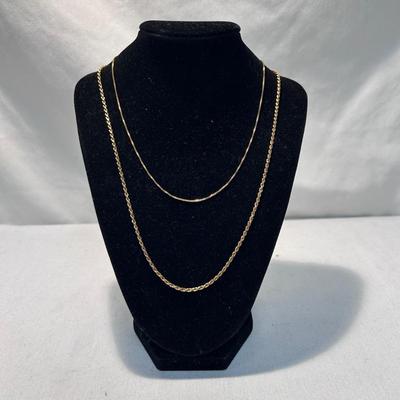 Two 14K Gold Necklaces (ST-BB)