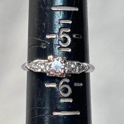 Two Diamond & Platinum Engagement Rings with Wedding Band (ST-BB)
