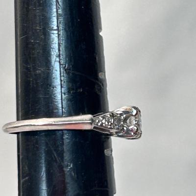 Two Diamond & Platinum Engagement Rings with Wedding Band (ST-BB)