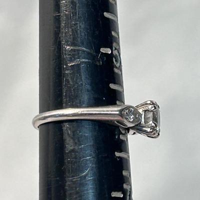 Two Diamond & Platinum Engagement Rings with Wedding Band (ST-BB)