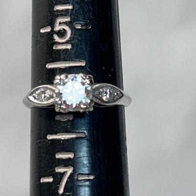 Two Diamond & Platinum Engagement Rings with Wedding Band (ST-BB)