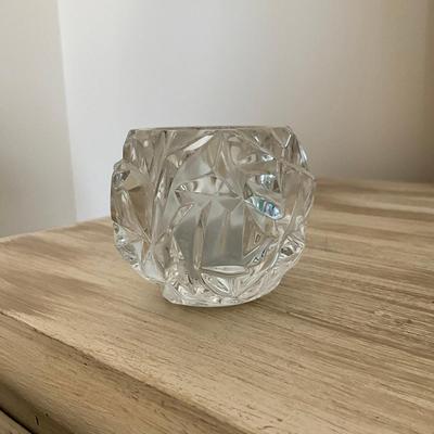 369 Crystal Tiffany Candle Holder With A Tiffacy & Co. Blue Box