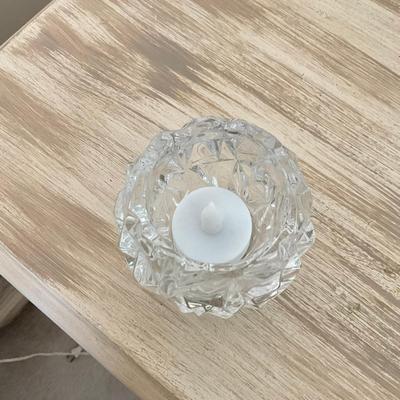 369 Crystal Tiffany Candle Holder With A Tiffacy & Co. Blue Box