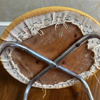 Vintage Metal And Fabric Stool
