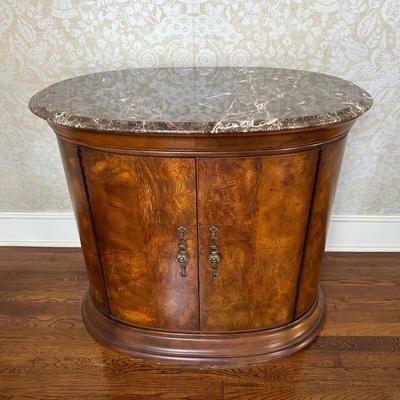 Thomasville Marble Top Burl Cabinet
