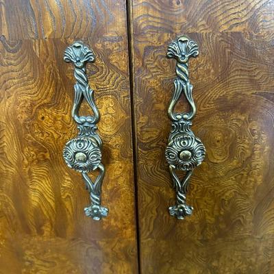 Thomasville Marble Top Burl Cabinet