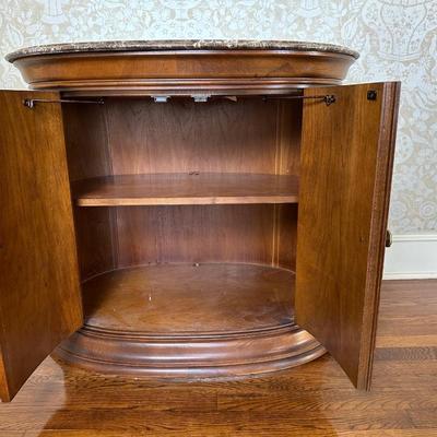 Thomasville Marble Top Burl Cabinet
