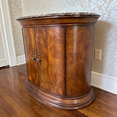 Thomasville Marble Top Burl Cabinet